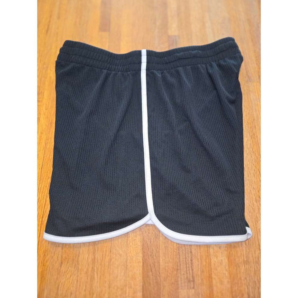 Athletic Works Women LG‎ Black White Trim Mesh Dophin Activewear Running Shorts - Picture 6 of 7